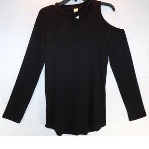 Go Couture Asymmetrical Slash T-Shirt Extra Large Black